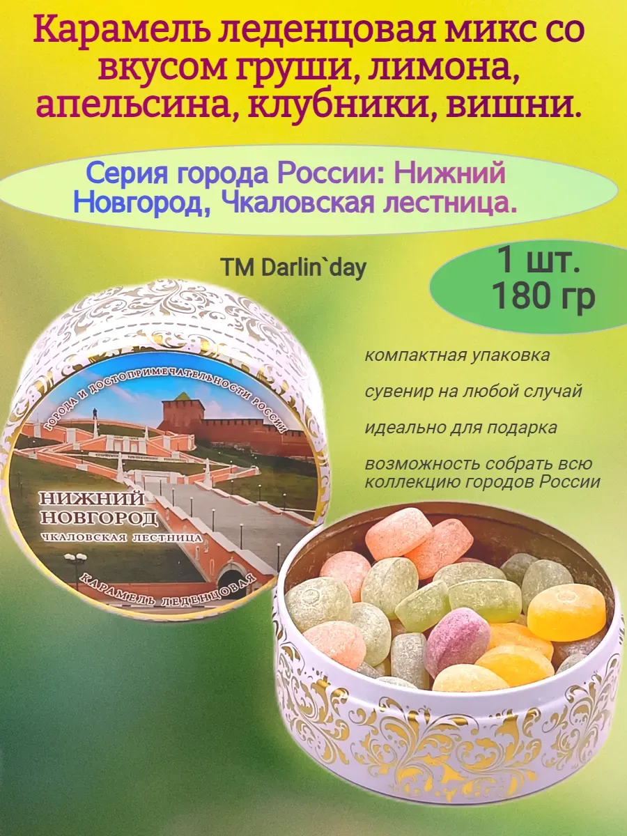Карамель леденцовая Нижний Новгород Чкаловская лестница, 180 гр.