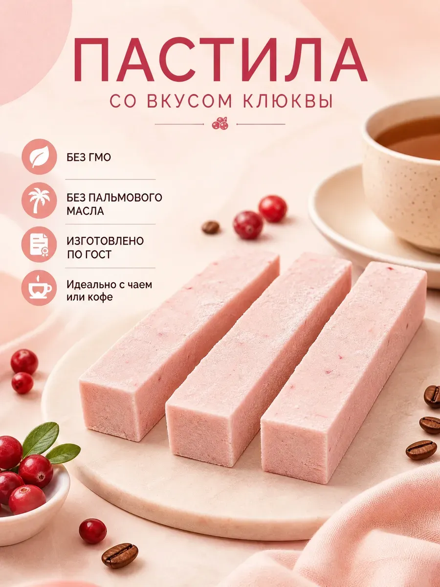 Пастила со вкусом клюквы