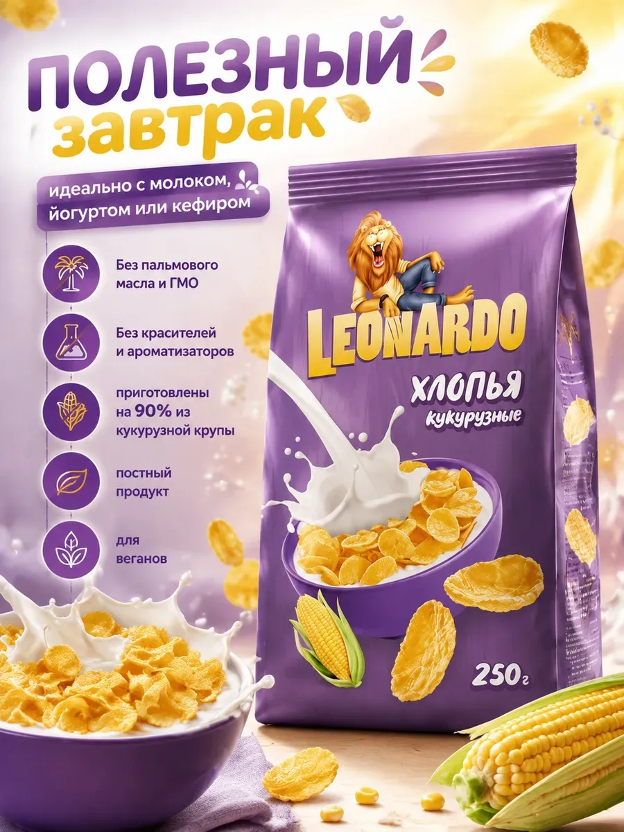 хлопья кукурузные,«Leonardo»,250 г