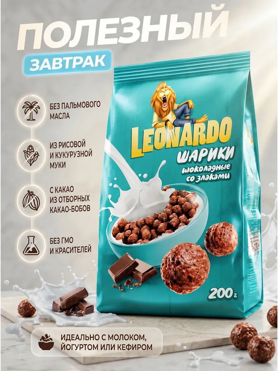 Готовый завтрак «Шоколадные шарики»,«Leonardo», 200 г